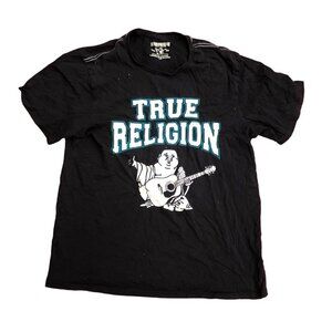 VINTAGE True Religion Shirt Flock Buddha SS Large